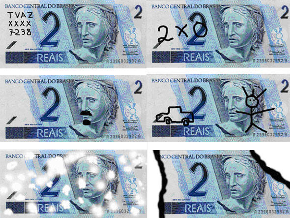 size_590_notas-danificadas-590 Cédulas de real danificadas só podem ser trocadas em agências bancárias